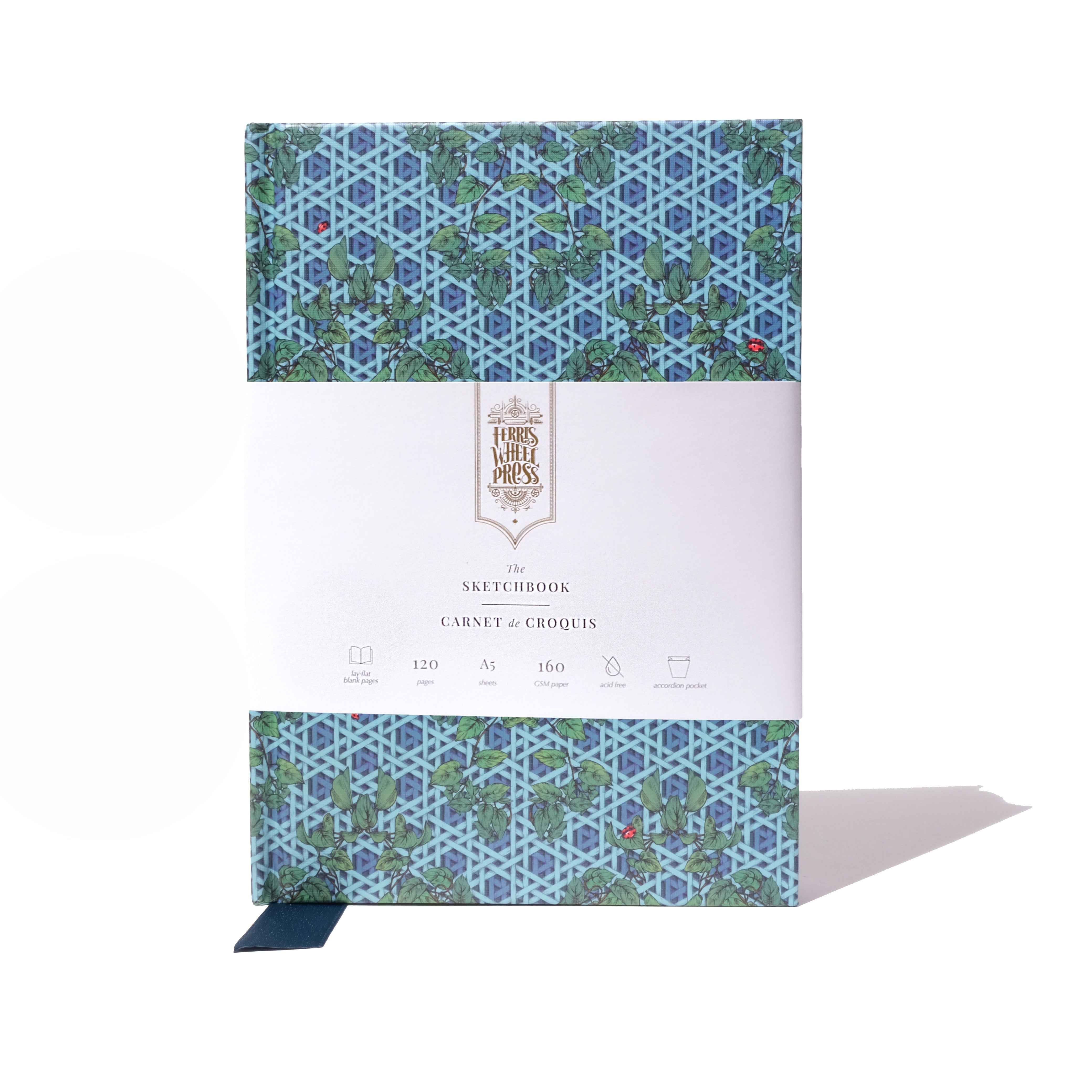 The Sketchbook A5: Enveloped in Rattan - Teal